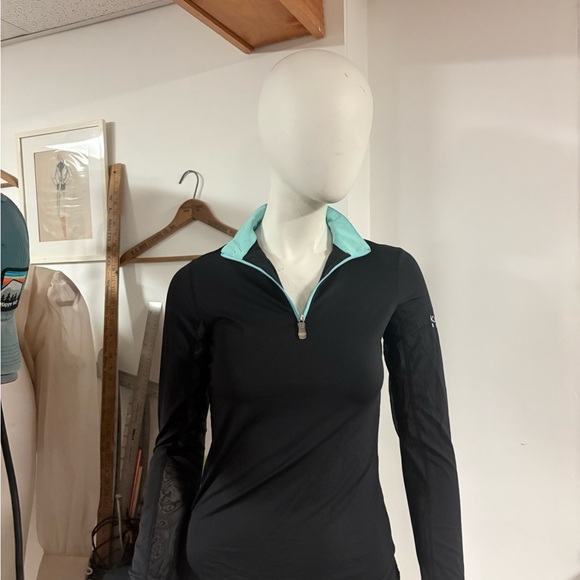 Kastel Denmark Black Long Sleeve Top with Blue Zipper - Picture 10 of 10